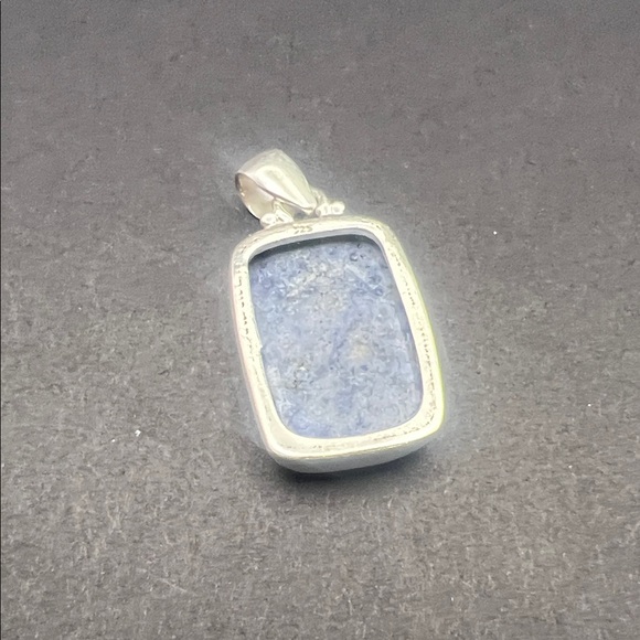 Silver and Blue Sodalite Stone Pendant - Picture 2 of 2